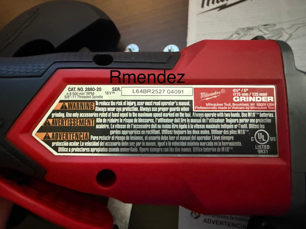  M18 Fuel Grinder Brand New, tool only